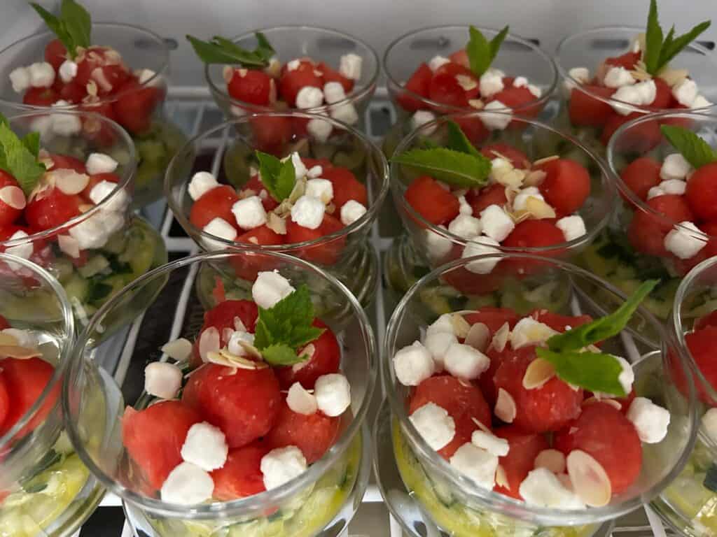 Catering met een frisse meloen salade