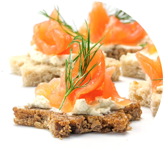 Kersthapjes ster met zalm